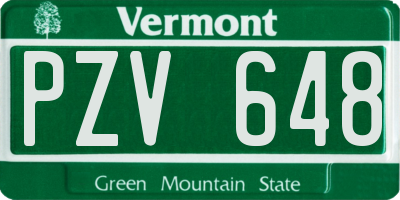 VT license plate PZV648