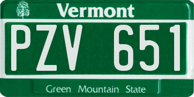 VT license plate PZV651
