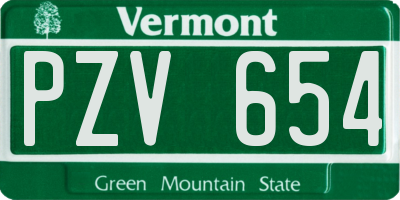 VT license plate PZV654