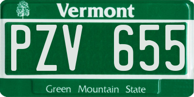 VT license plate PZV655