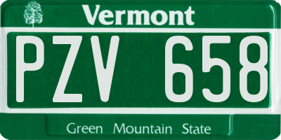 VT license plate PZV658