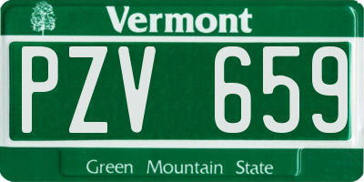 VT license plate PZV659