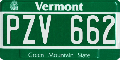VT license plate PZV662