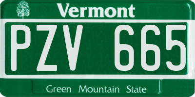 VT license plate PZV665