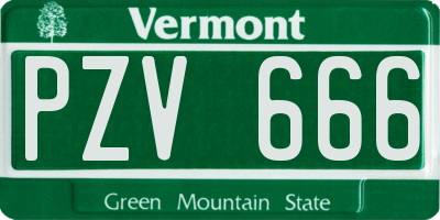 VT license plate PZV666