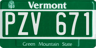 VT license plate PZV671