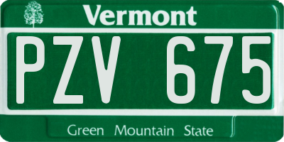 VT license plate PZV675