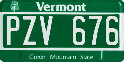 VT license plate PZV676