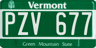 VT license plate PZV677