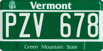 VT license plate PZV678