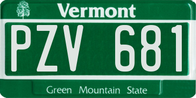 VT license plate PZV681