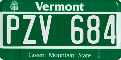 VT license plate PZV684