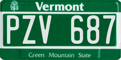 VT license plate PZV687
