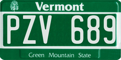VT license plate PZV689