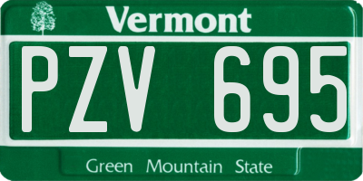 VT license plate PZV695