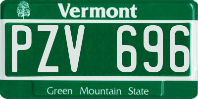 VT license plate PZV696
