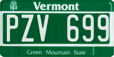 VT license plate PZV699