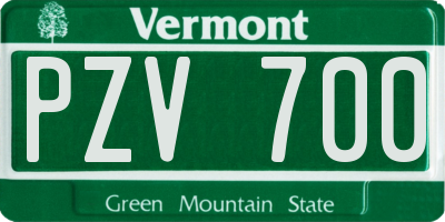 VT license plate PZV700