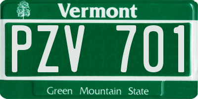 VT license plate PZV701
