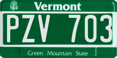 VT license plate PZV703