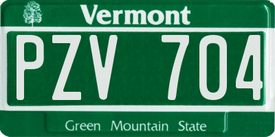 VT license plate PZV704