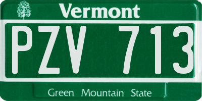 VT license plate PZV713