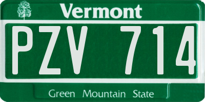VT license plate PZV714