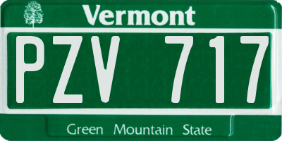 VT license plate PZV717
