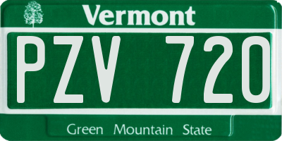 VT license plate PZV720