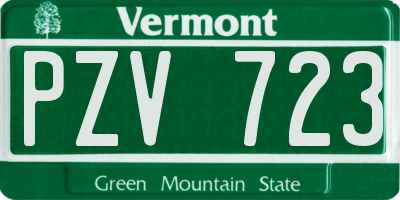 VT license plate PZV723