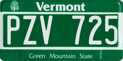VT license plate PZV725