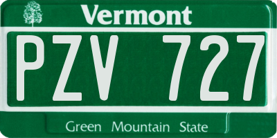 VT license plate PZV727