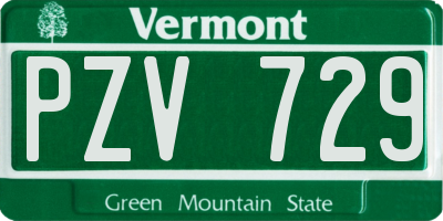 VT license plate PZV729