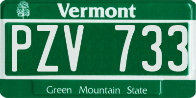 VT license plate PZV733