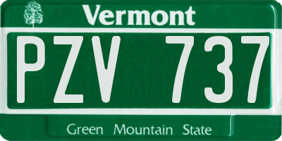 VT license plate PZV737