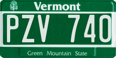 VT license plate PZV740