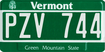 VT license plate PZV744