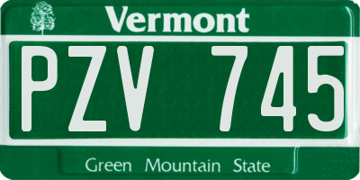 VT license plate PZV745