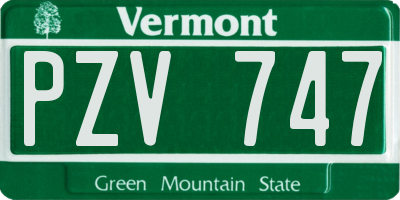 VT license plate PZV747