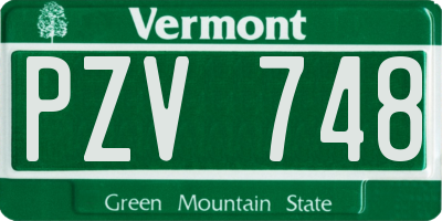 VT license plate PZV748