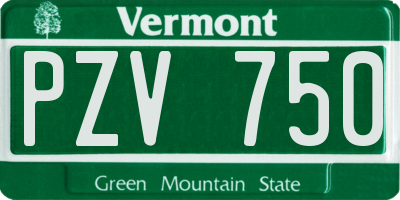 VT license plate PZV750