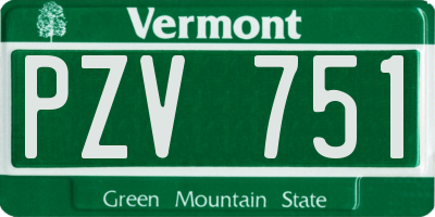VT license plate PZV751