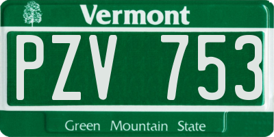 VT license plate PZV753