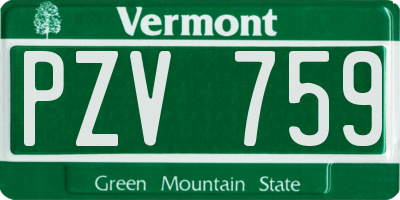 VT license plate PZV759