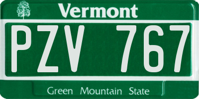 VT license plate PZV767