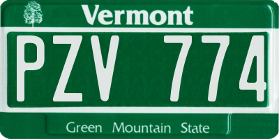 VT license plate PZV774