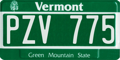 VT license plate PZV775