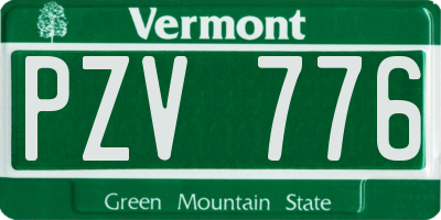 VT license plate PZV776