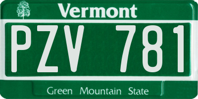 VT license plate PZV781