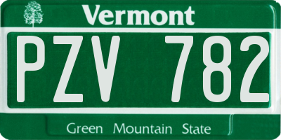 VT license plate PZV782